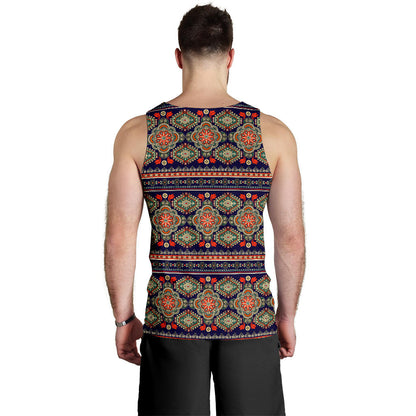 Ethnic Geometric Print Pattern Men Tank Top