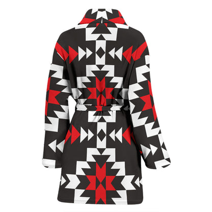 Navajo Pattern Print Design A02 Women Bathrobe