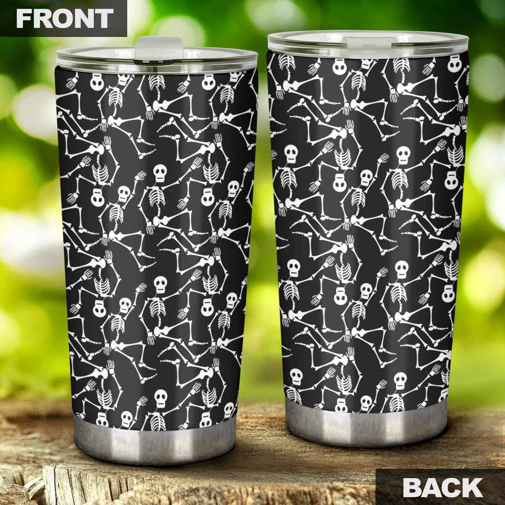 Skeleton Themed Print Tumbler