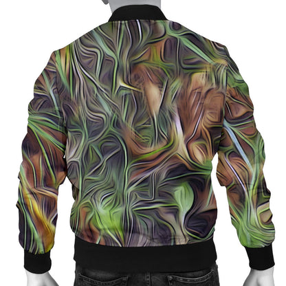 Camouflage Realistic Tree Print Men Bomber Jacket