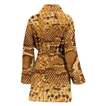Python Brown Pattern Print Design A03 Women Bathrobe