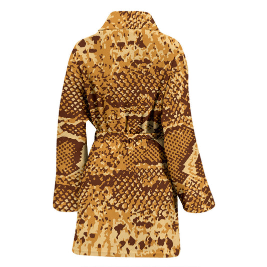 Python Brown Pattern Print Design A03 Women Bathrobe