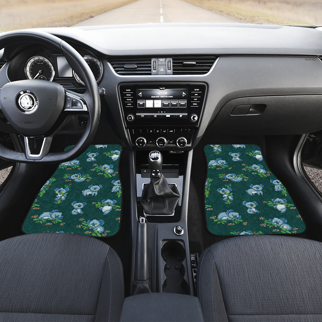 Koala Blue Design Print Car Floor Mats Front Back