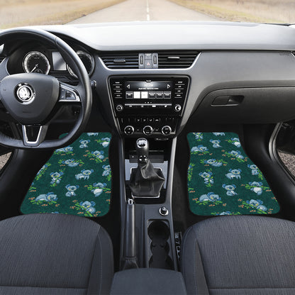 Koala Blue Design Print Car Floor Mats Front Back