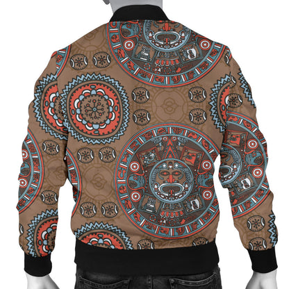 Calendar Aztec Design Print Pattern Men Bomber Jacket