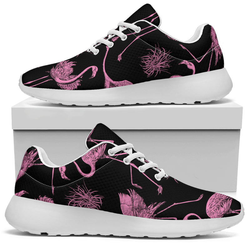 Flamingo Pink Print Pattern Athletic Shoes