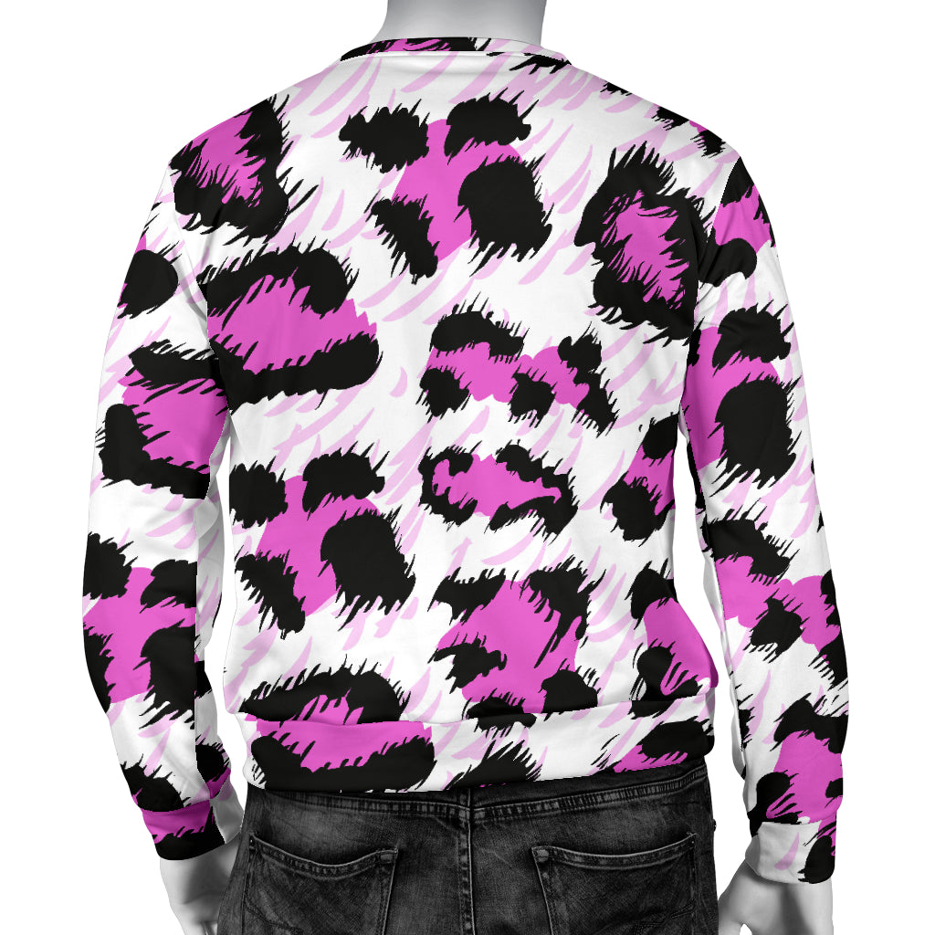 Leopard Pink Skin Print Men Long Sleeve Sweatshirt