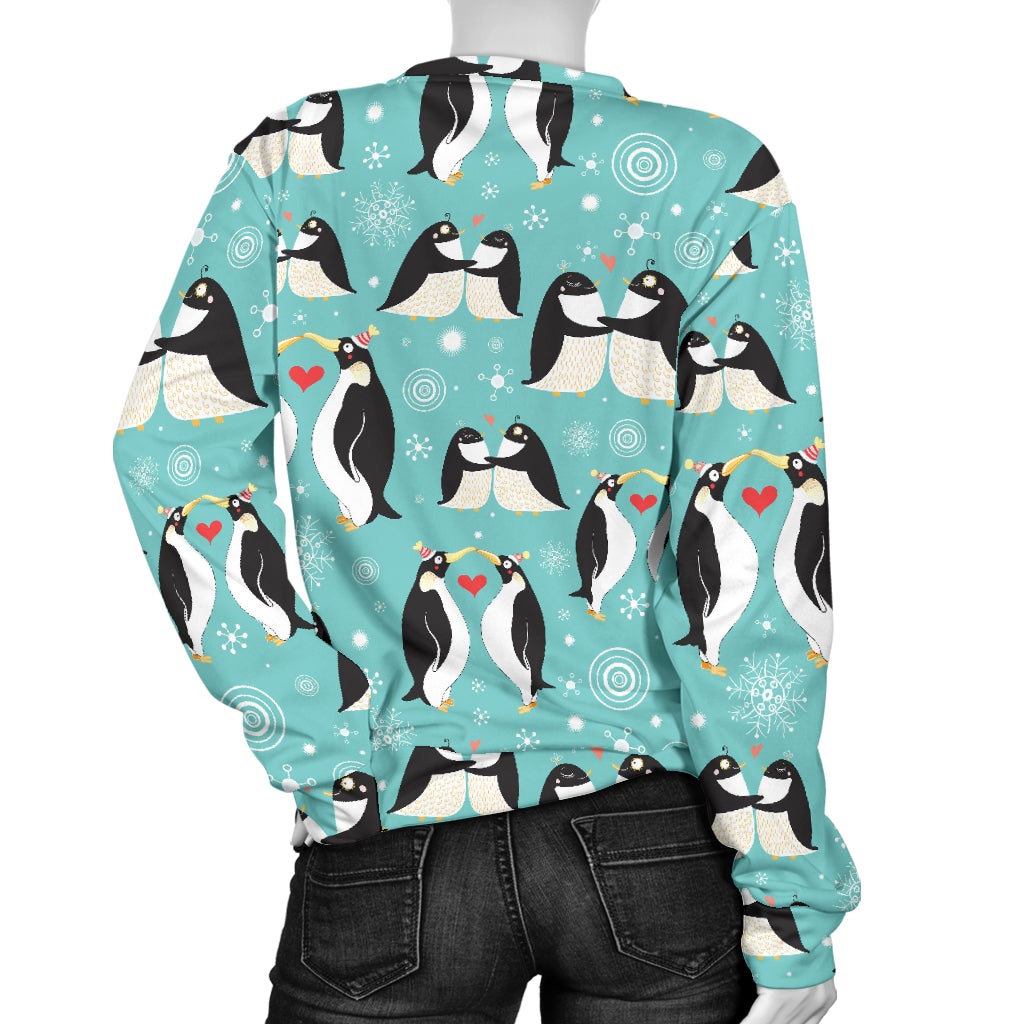 Penguin Love Print Women Long Sleeve Sweatshirt