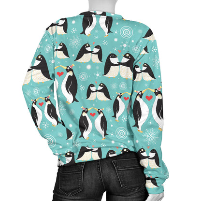 Penguin Love Print Women Long Sleeve Sweatshirt