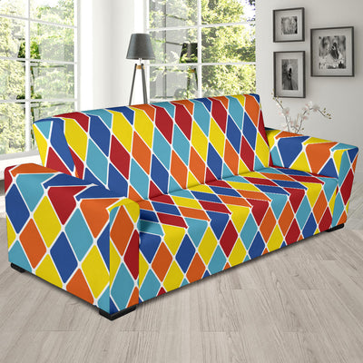 Harlequin Pattern Print Design 01 Sofa Slipcover