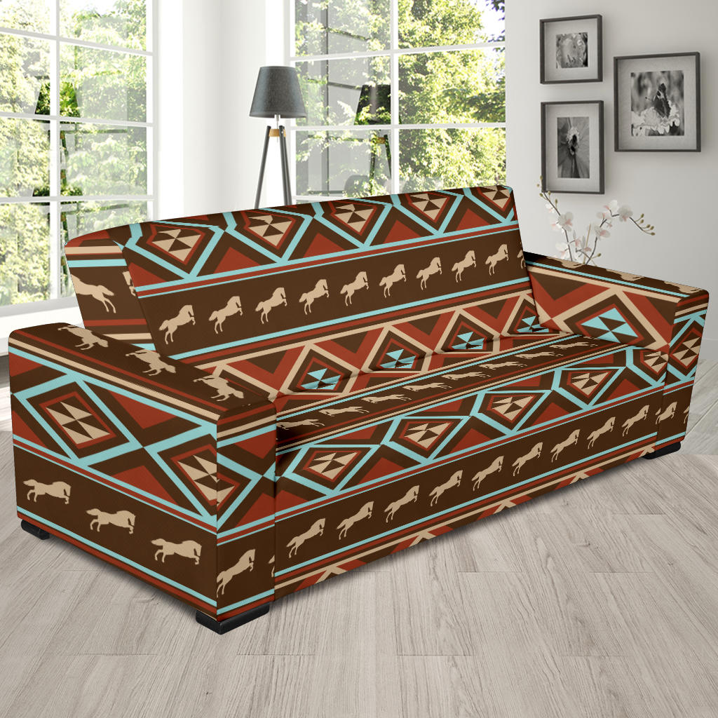 Western Horse Pattern Print LKS301 Sofa Slipcover