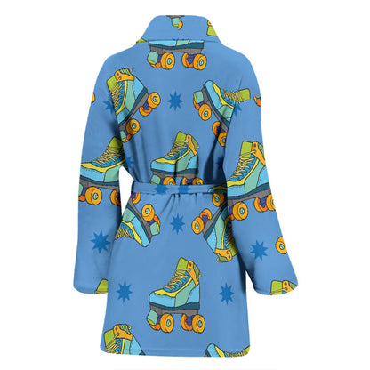 Roller skate Pattern Print Design A04 Women Bathrobe