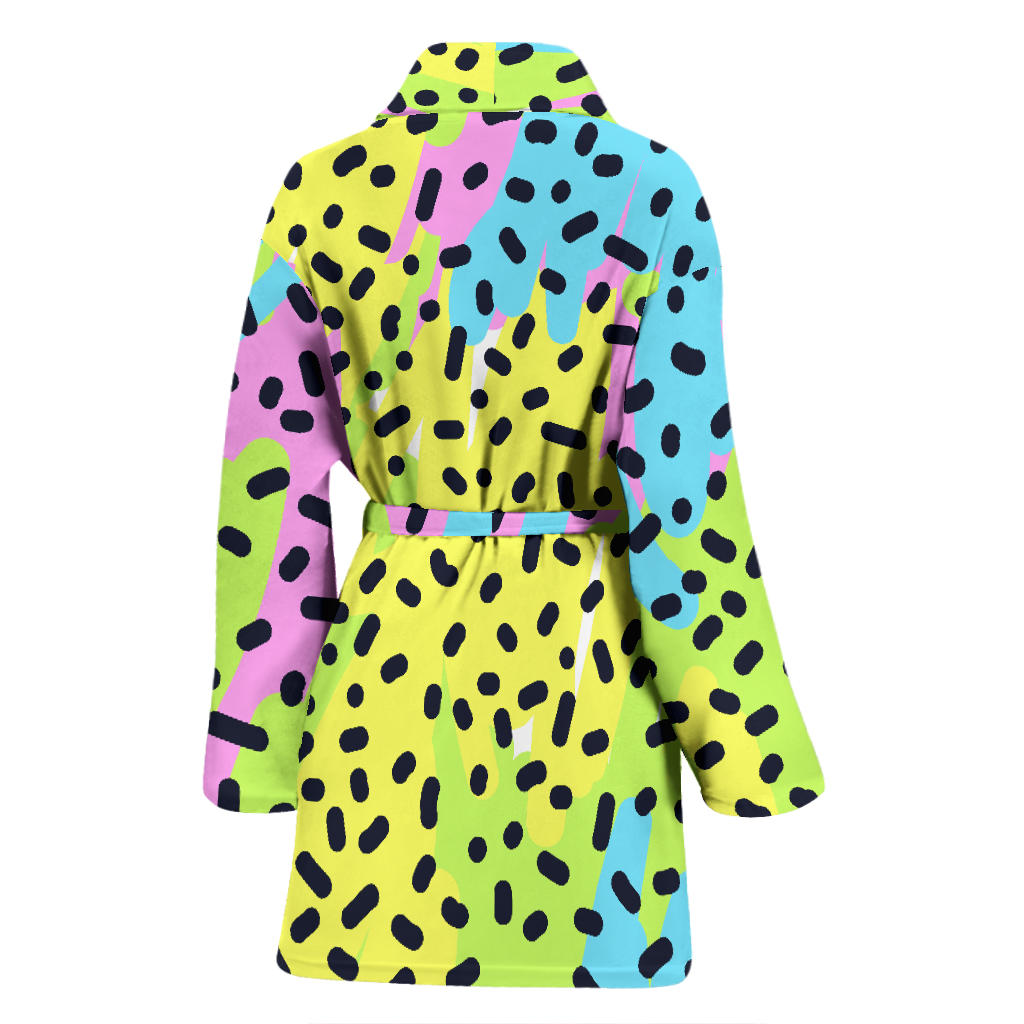 90s Pattern Print Design 2 Women Bathrobe
