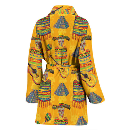 Maracas Mexican Style Pattern Print Design 02 Women Bathrobe