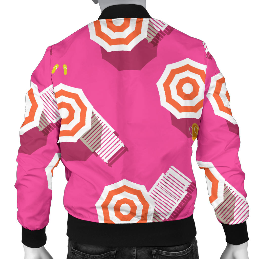 Beach Top View Umbrella Theme Men Bomber Jacket