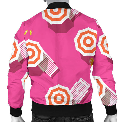 Beach Top View Umbrella Theme Men Bomber Jacket