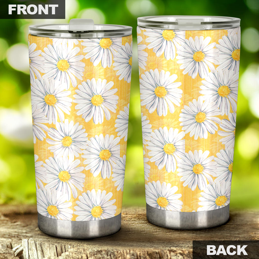 Daisy Yellow Watercolor Print Pattern Tumbler