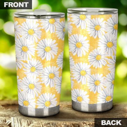 Daisy Yellow Watercolor Print Pattern Tumbler
