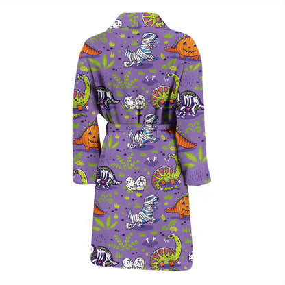 Zombie Dinosaur Print Design LKS302 Men Bathrobe