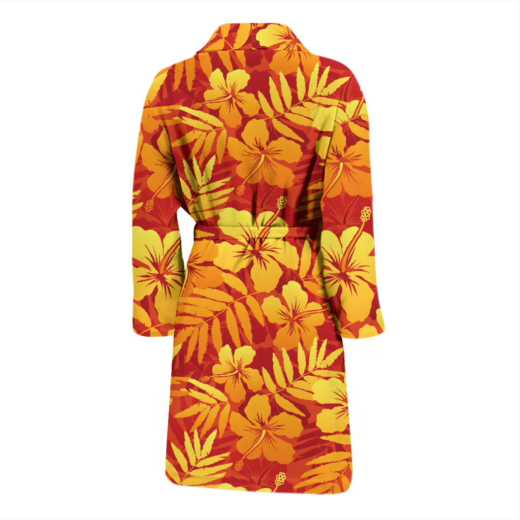 Hibiscus Summer Print Design LKS302 Men Bathrobe