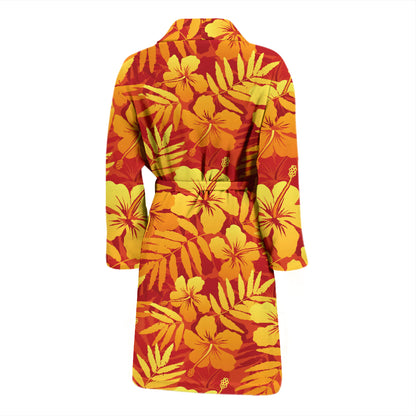 Hibiscus Summer Print Design LKS302 Men Bathrobe