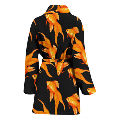 Goldfish Pattern Print Design 03 Women Bathrobe