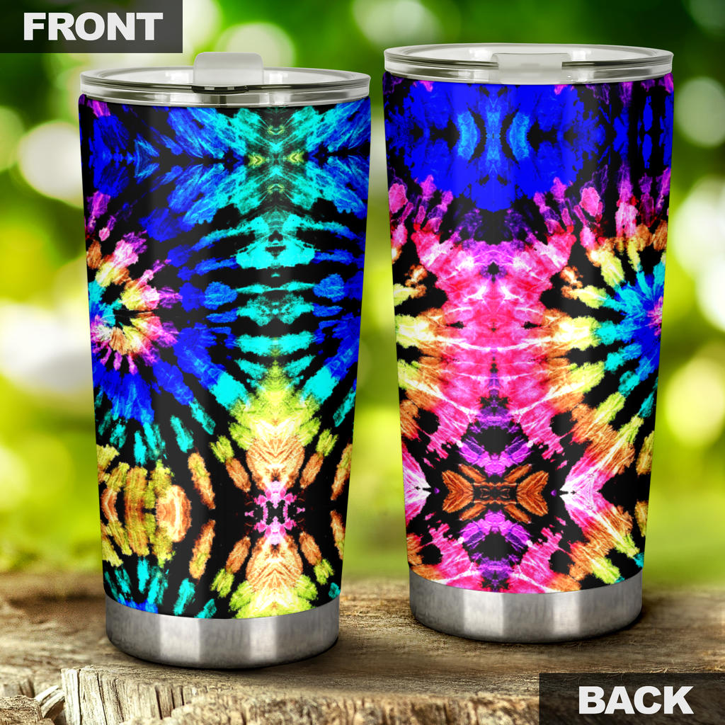 Tie Dye Rainbow Design Print Tumbler