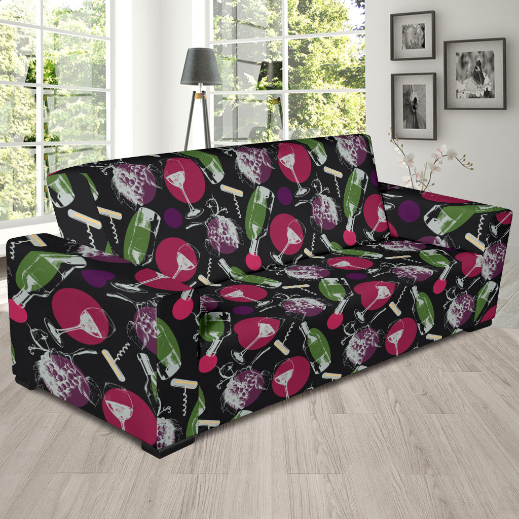 Wine Print Design LKS307 Sofa Slipcover