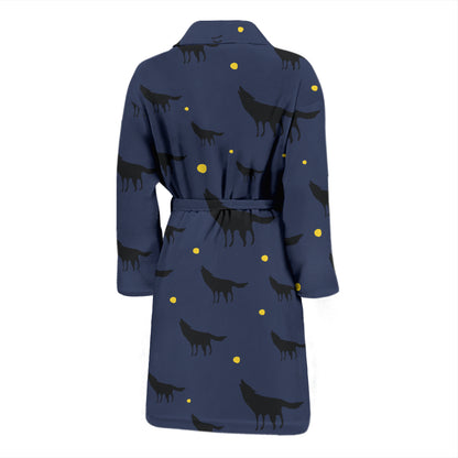Wolf Print Design LKS301 Men Bathrobe