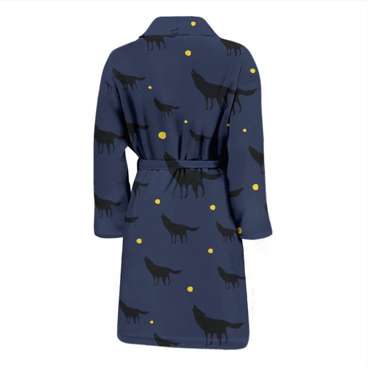 Wolf Print Design LKS301 Men Bathrobe