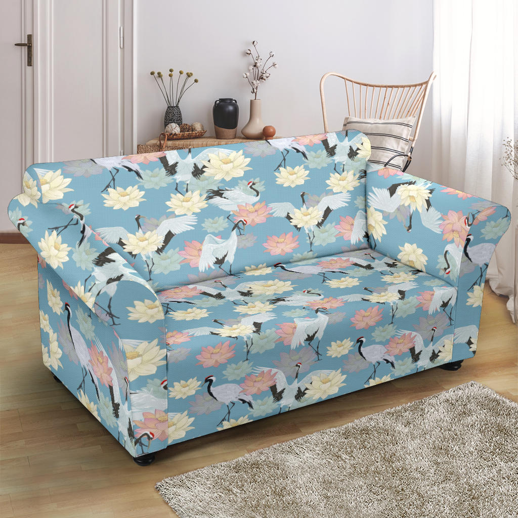 Water Lily Print Design LKS304 Loveseat Couch Slipcover