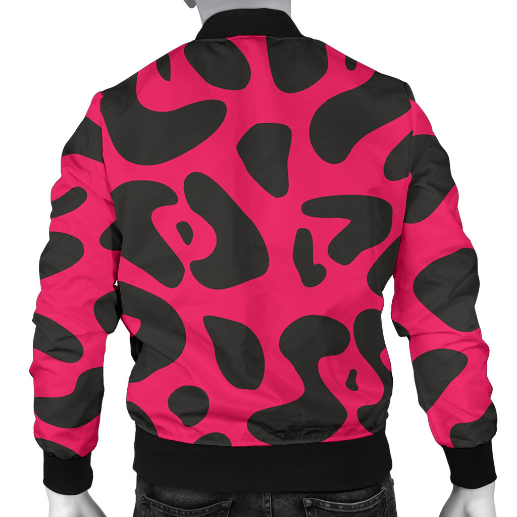Cheetah Pink Print Pattern Men Bomber Jacket