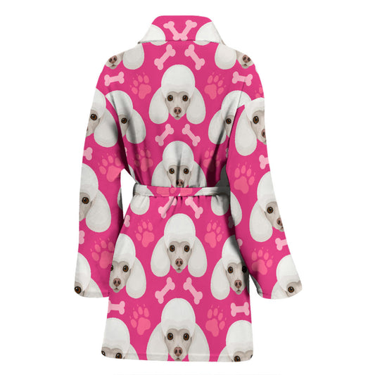 Poodle Pattern Print Design A04 Women Bathrobe