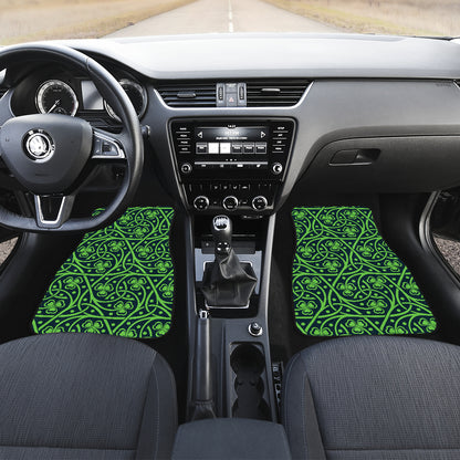 Shamrock Themed Print Car Floor Mats Front Back