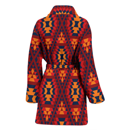 Navajo Pattern Print Design A03 Women Bathrobe