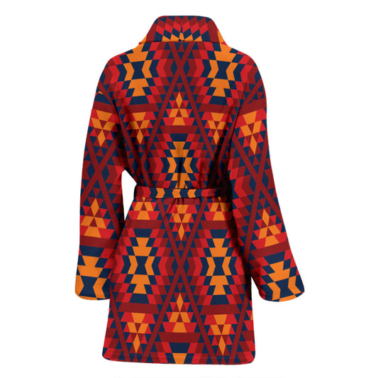 Navajo Pattern Print Design A03 Women Bathrobe