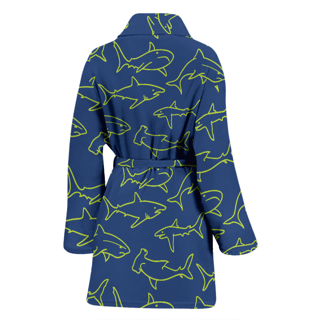 Shark Print Design LKS301 Women Bathrobe
