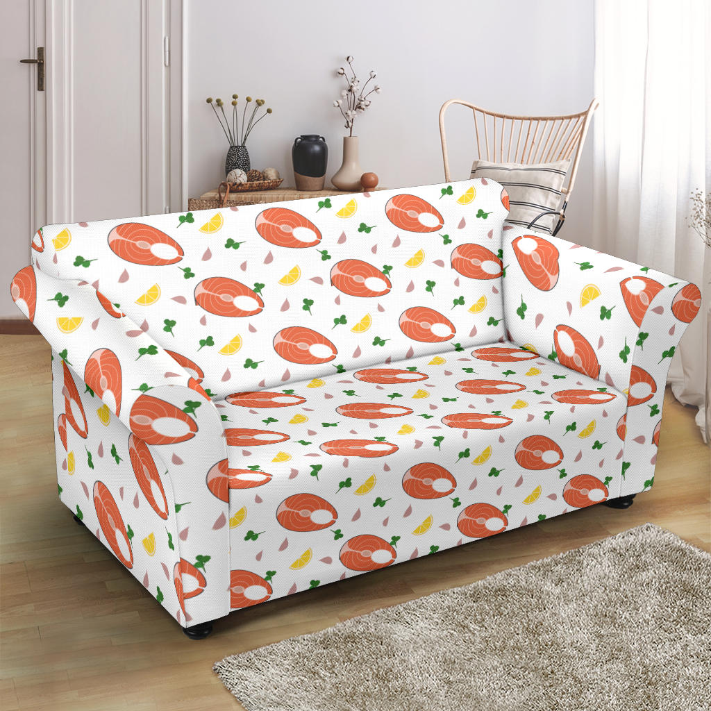 Salmon Steak Print Design LKS303 Loveseat Couch Slipcover