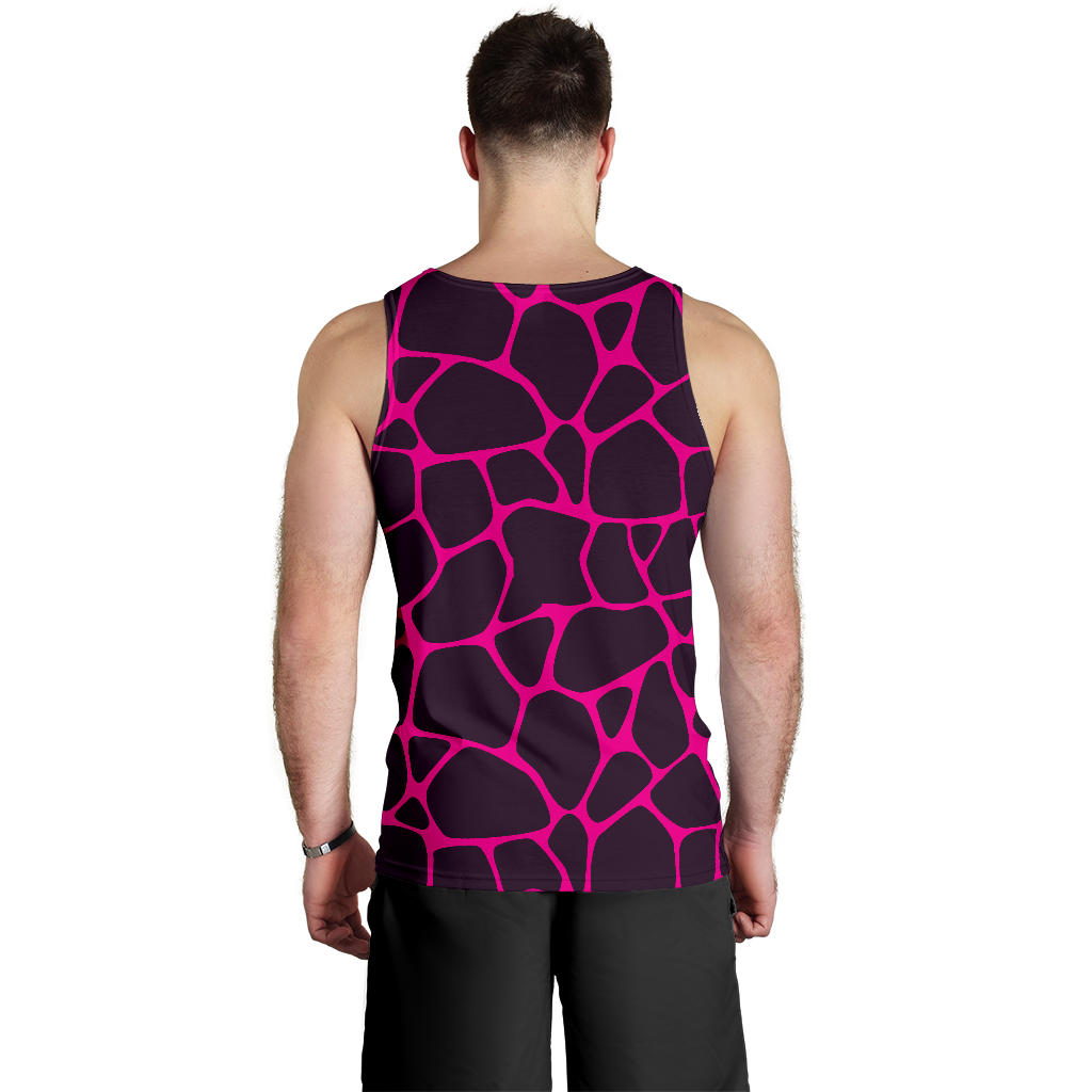 Giraffe Pink Background Texture Print Men Tank Top
