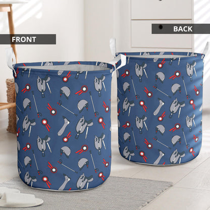 Equestrian Equipment Background Laundry Basket