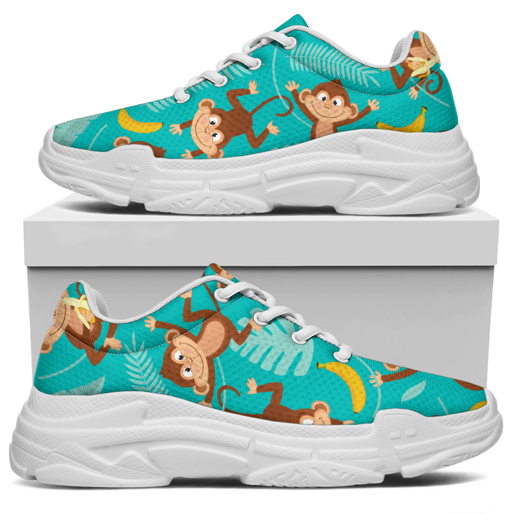Monkey Happy Design Themed Print Chunky Sneakers