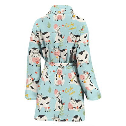 Cattle Print Design LKS403 Women Bathrobe