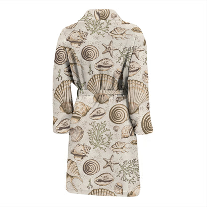 Seashell Print Design LKS304 Men Bathrobe