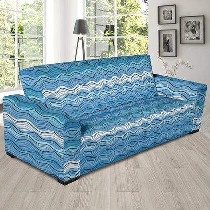Wave Print Design LKS301 Sofa Slipcover