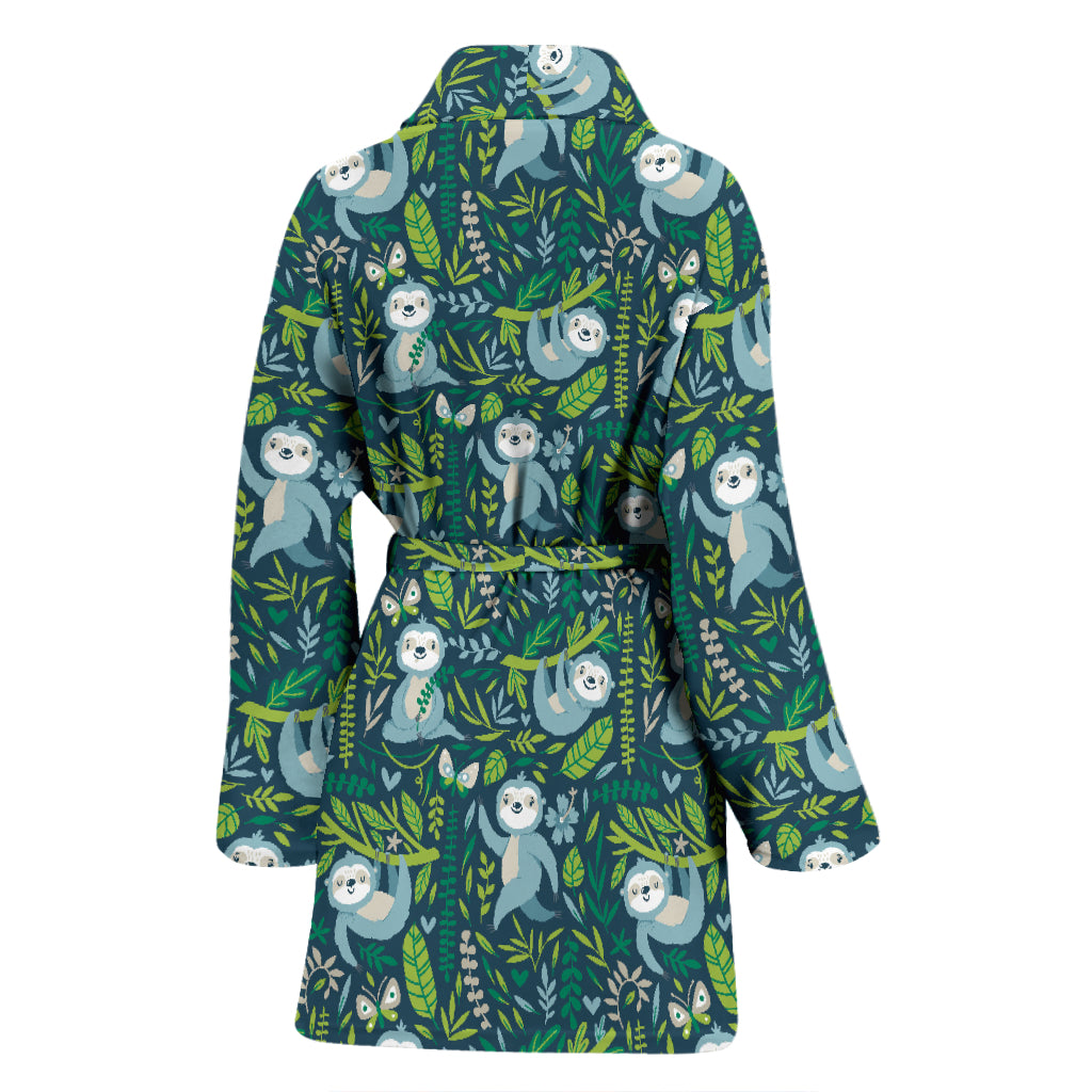 Sloth Print Design LKS304 Women Bathrobe