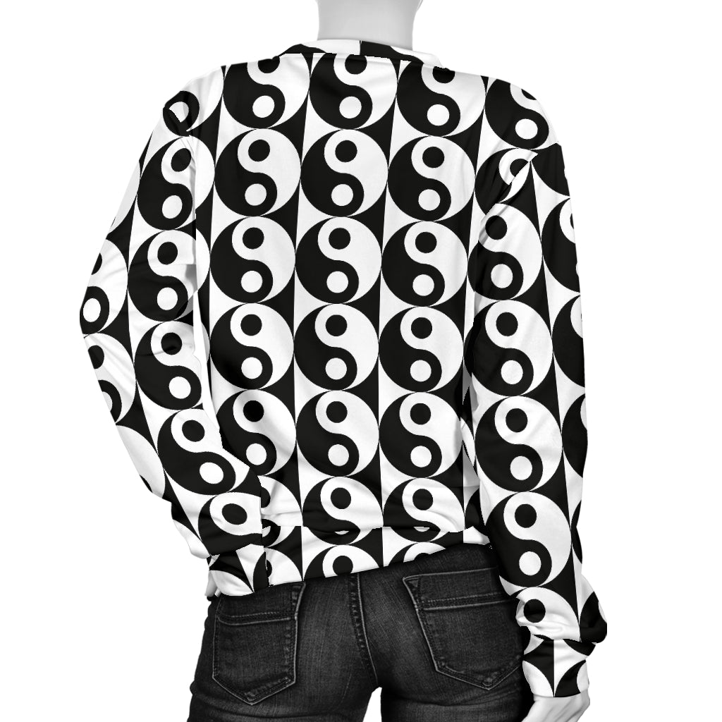 Yin Yang Classic Pattern Design Print Women Long Sleeve Sweatshirt