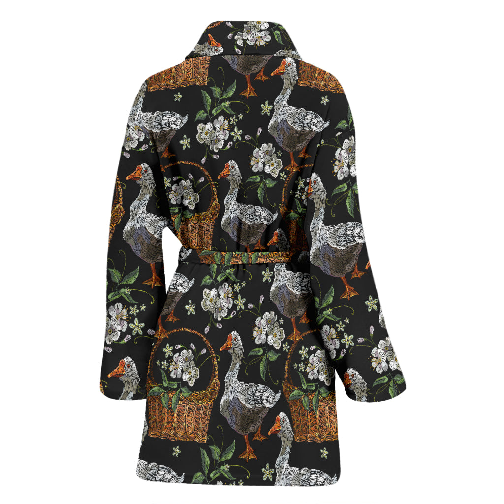 Goose Print Design LKS406 Women Bathrobe