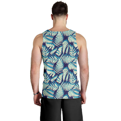 Fern Leave Summer Print Pattern Men Tank Top
