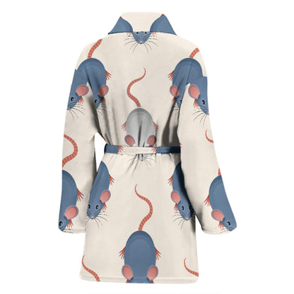 Rat Pattern Print Design 03 Women Bathrobe