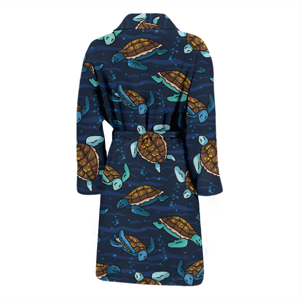 Sea Turtle Print Design LKS3011 Men Bathrobe